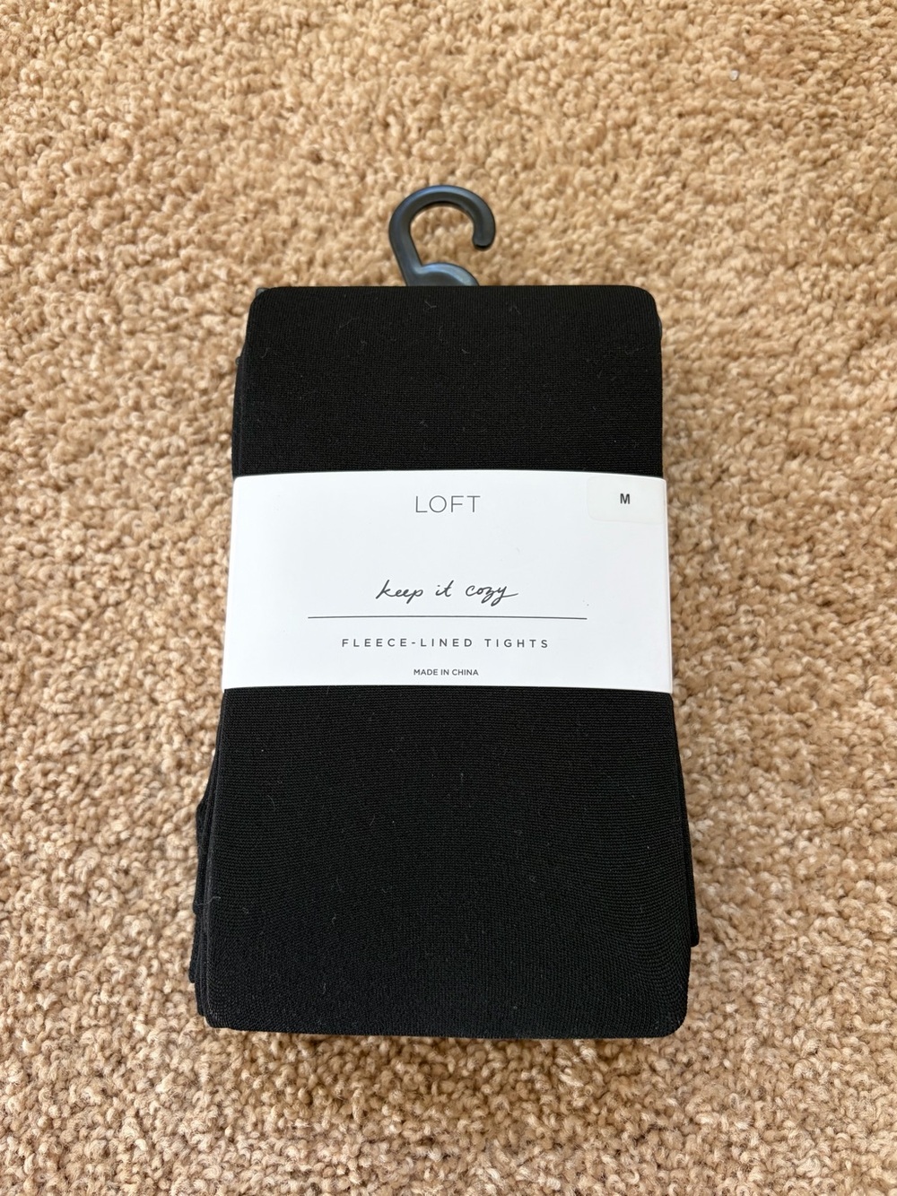 Loft Black Fleece Lined Tights
